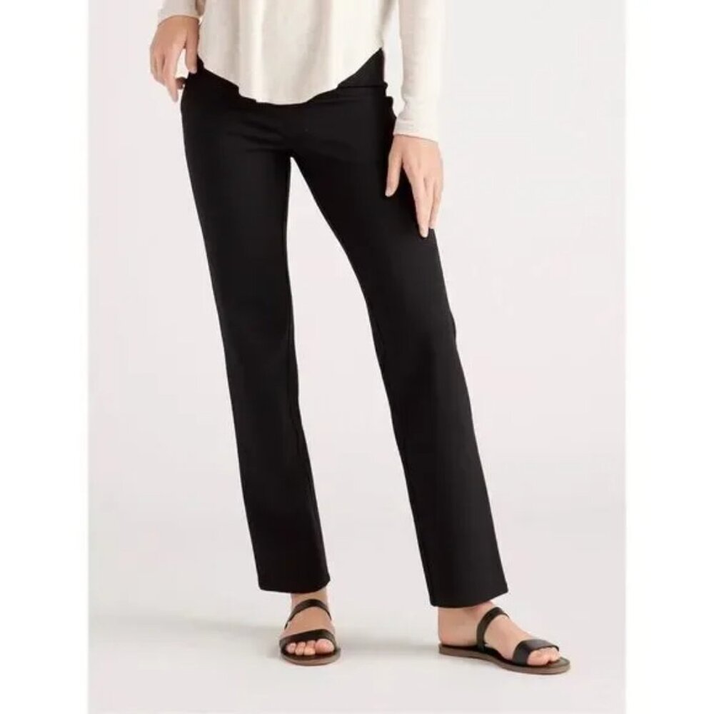 NWT Quince Ultra Stretch Ponte Straight Leg Pants in Black Size S